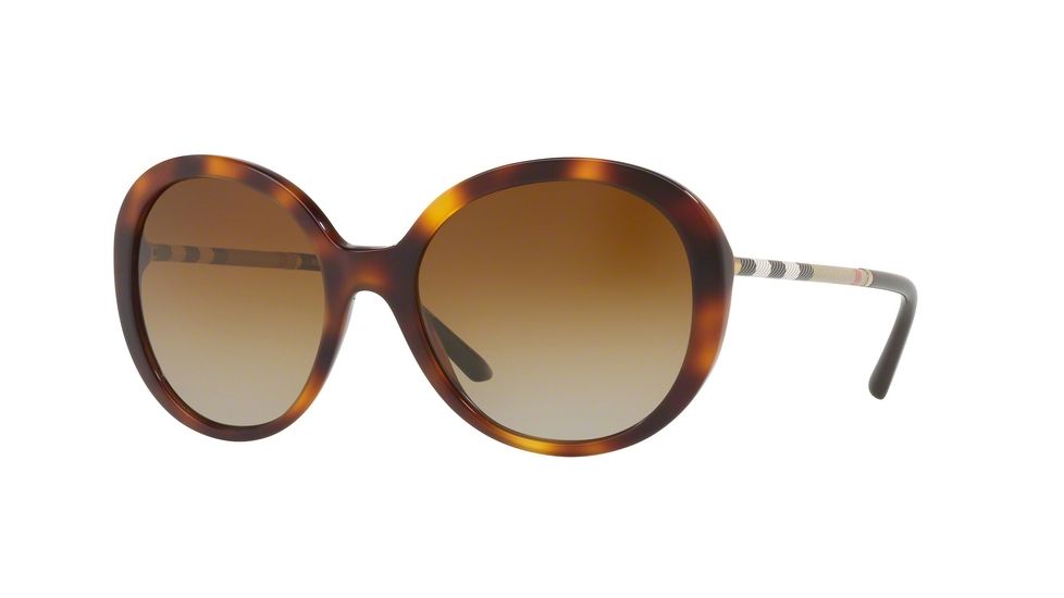 Burberry BE4239Q Single Vision Prescription Sunglasses BE4239Q-3316T5-57 - Lens Diameter 57 mm, Frame Color Light Havana