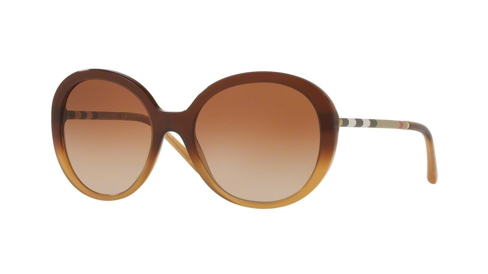 Burberry BE4239Q Single Vision Prescription Sunglasses BE4239Q-336913-57 - Lens Diameter 57 mm, Frame Color Brown Gradient Hazelnut