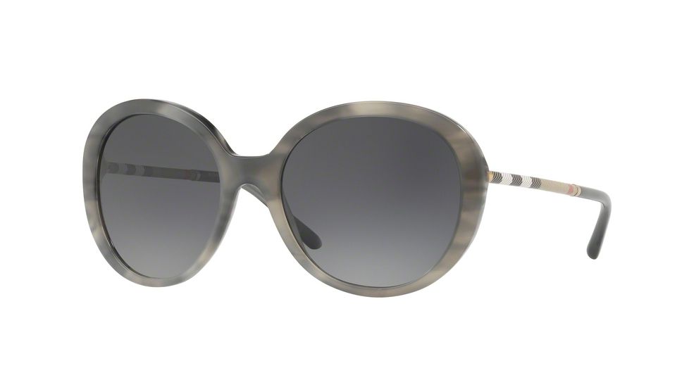 Burberry BE4239Q Single Vision Prescription Sunglasses BE4239Q-3658T3-57 - Lens Diameter 57 mm, Frame Color Striped Grey