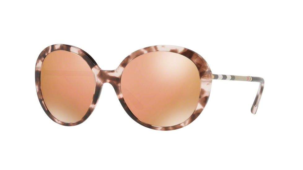 Burberry BE4239Q Single Vision Prescription Sunglasses BE4239Q-36637J-57 - Lens Diameter 57 mm, Frame Color Pink Havana