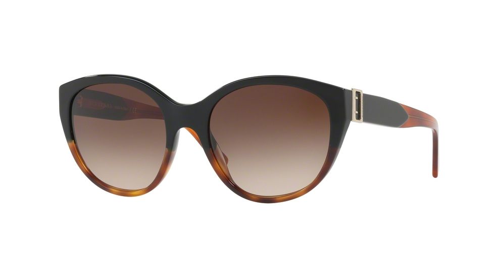 Burberry BE4242F Single Vision Prescription Sunglasses BE4242F-363213-55 - Lens Diameter 55 mm, Frame Color Black / Havana