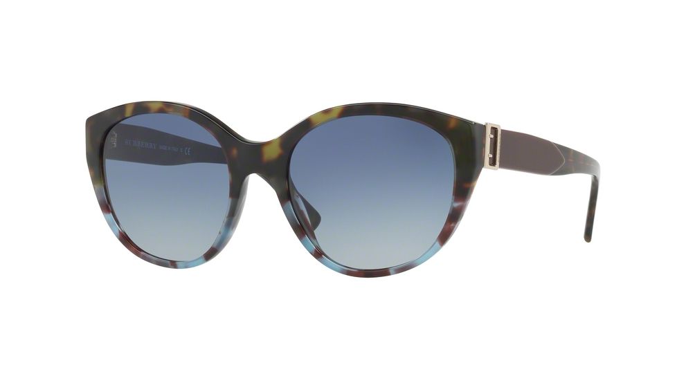 Burberry BE4242F Single Vision Prescription Sunglasses BE4242F-36364L-55 - Lens Diameter 55 mm, Frame Color Green Havana/blue Havana