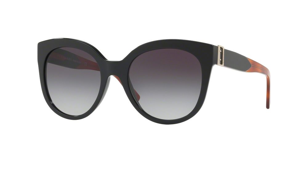 Burberry BE4243 Single Vision Prescription Sunglasses BE4243-36378G-55 - Lens Diameter 55 mm, Frame Color Black