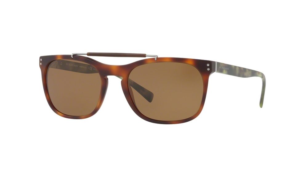 Burberry BE4244F Single Vision Prescription Sunglasses BE4244F-362283-56 - Lens Diameter 56 mm, Frame Color Matte Light Havana