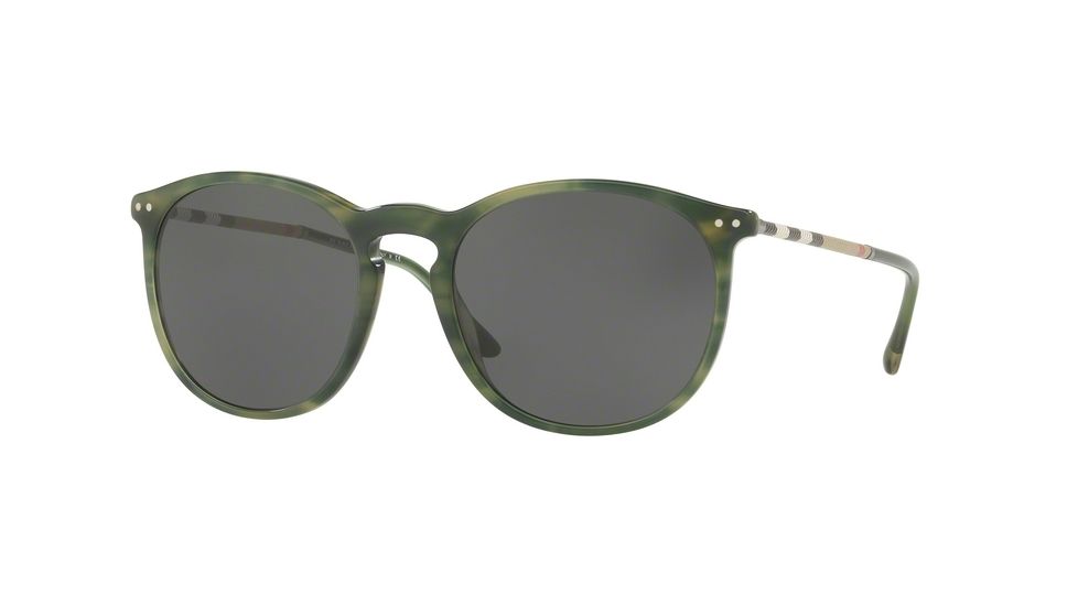 Burberry BE4250Q Single Vision Prescription Sunglasses BE4250Q-365987-54 - Lens Diameter 54 mm, Frame Color Striped Green