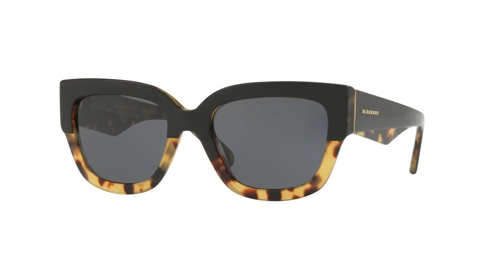 Burberry BE4252F Single Vision Prescription Sunglasses BE4252F-364987-55 - Lens Diameter 55 mm, Frame Color Top Black On Havana