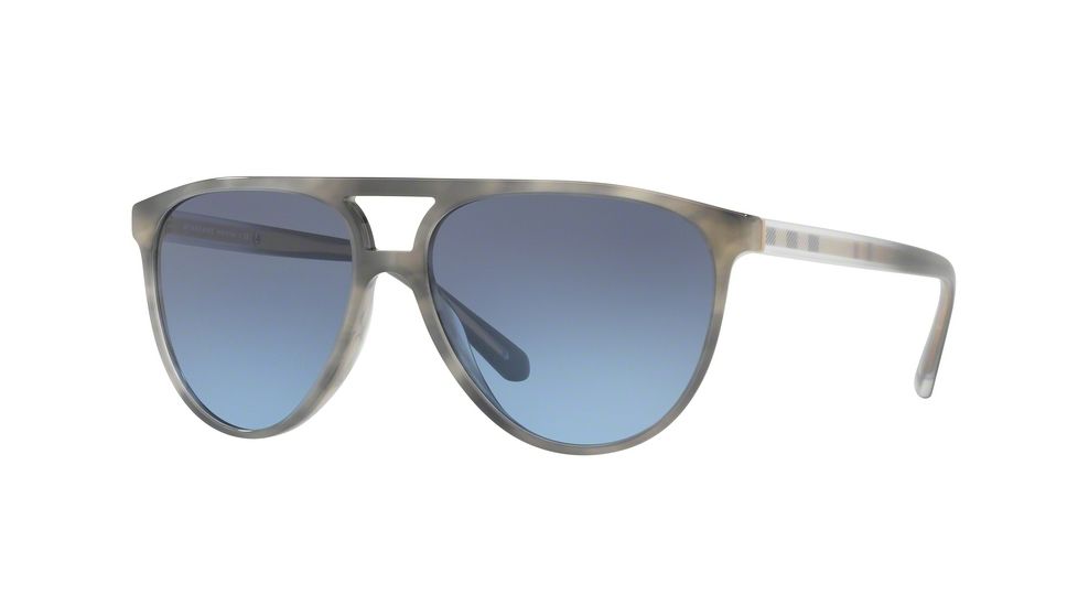 Burberry BE4254 Single Vision Prescription Sunglasses BE4254-36588F-58 - Lens Diameter 58 mm, Frame Color Striped Grey