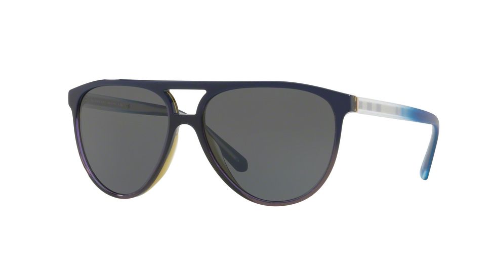 Burberry BE4254 Single Vision Prescription Sunglasses BE4254-366287-58 - Lens Diameter 58 mm, Frame Color Top Blue Grad On Olive Green