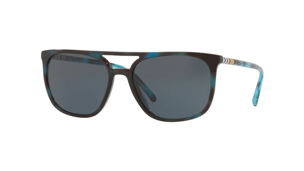 Burberry BE4257 Progressive Prescription Sunglasses BE4257-370287-57 - Lens Diameter 57 mm, Frame Color Blue Havana