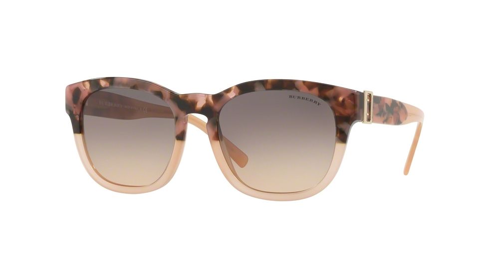 Burberry BE4258F Single Vision Prescription Sunglasses BE4258F-3678G9-56 - Lens Diameter 56 mm, Frame Color Brown Havana/pink