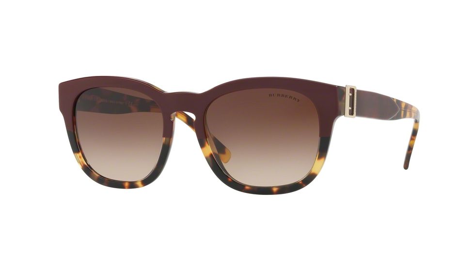 Burberry BE4258F Single Vision Prescription Sunglasses BE4258F-368013-56 - Lens Diameter 56 mm, Frame Color Top Grad Red On Tortoise
