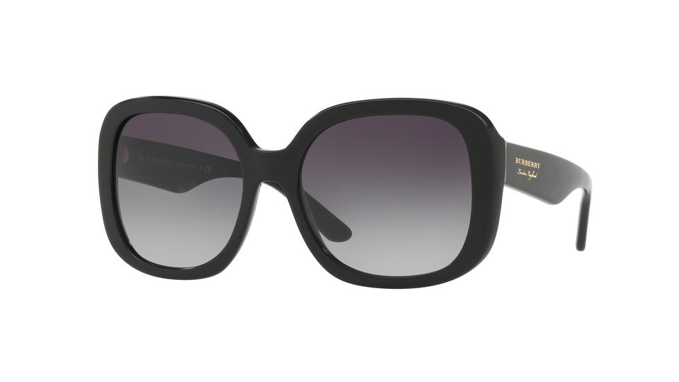 Burberry BE4259 Single Vision Prescription Sunglasses, 56mm, Black, BE4259-30018G-56-SV