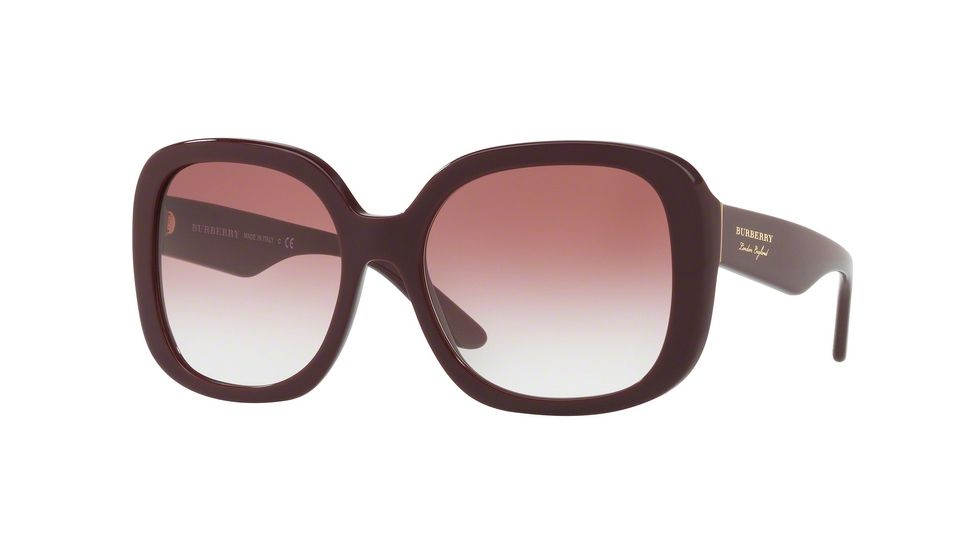 Burberry BE4259 Single Vision Prescription Sunglasses BE4259-36878D-56 - Lens Diameter 56 mm, Frame Color Bordeaux
