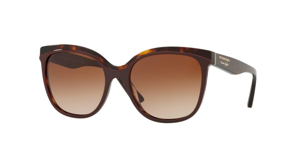 Burberry BE4270 Bifocal Prescription Sunglasses, 55mm, Top Bordeaux On Havana, BE4270-373013-55-BI