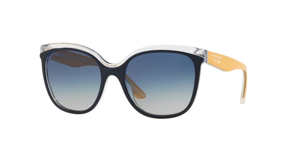 Burberry BE4270 Bifocal Prescription Sunglasses, 55mm, Top Blue On Transparent, BE4270-37324L-55-BI