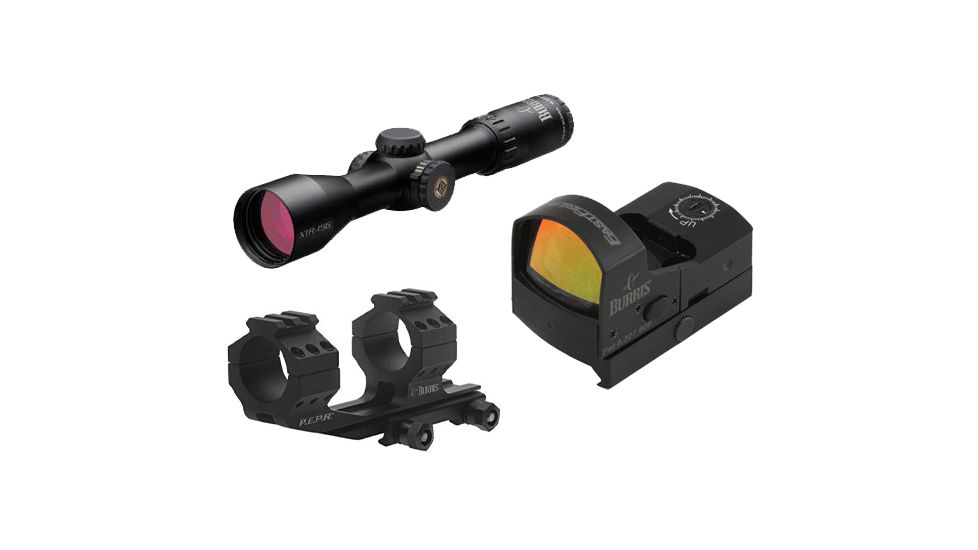 Burris 1.5x-6x40mm Xtreme Tactical Rifle Scope &amp; Burris FastFire III Red Dot w/ Picatinny Mount and 3 MOA reticle &amp; 30mm Burris AR-PEPR Picatinny Tactical Rifle Scope Rings with Mount