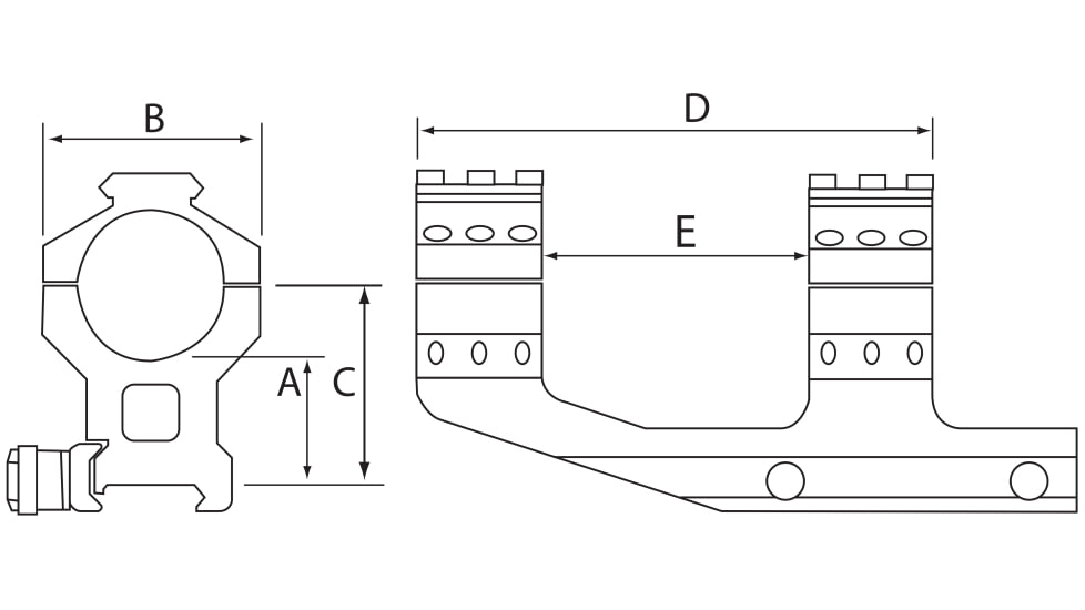 Burris AR-PEPR Scope Mount 34mm w/Picatinny Tops, 20moa Rifle Scope, Matte 410345