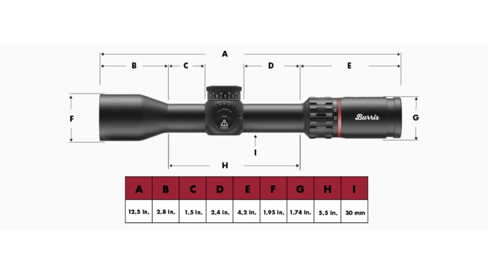 Burris Veracity 2.5-12x42mm 30mm Tube Rifle Scope, Second Focal Plane, 3PW-MOA, Black, 200670