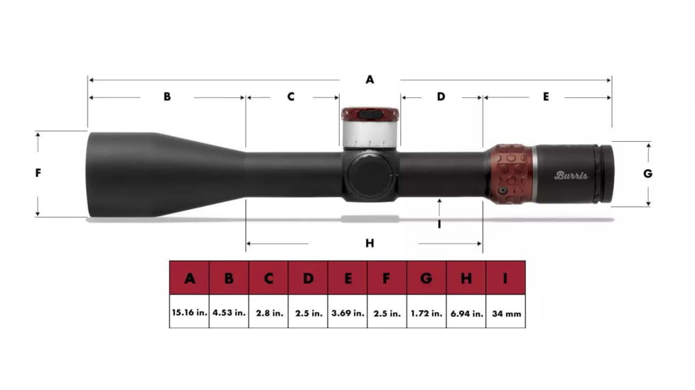 Burris XTR PRO 5.5-30x56mm Riflescope, 34mm Tube, First Focal Plane, SCR 2 1/4 MIL Reticle, Black, 202223