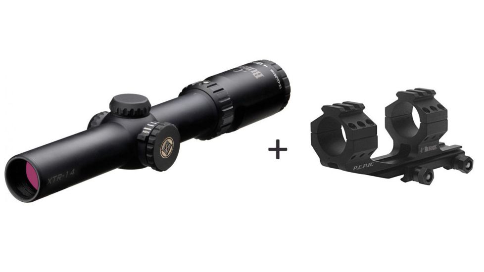 Burris Xtreme Tactical 1-4x24 Illuminated XTR Ballistic Rifle Scope w/ Burris AR-PEPR Scope Mount, 30mm
