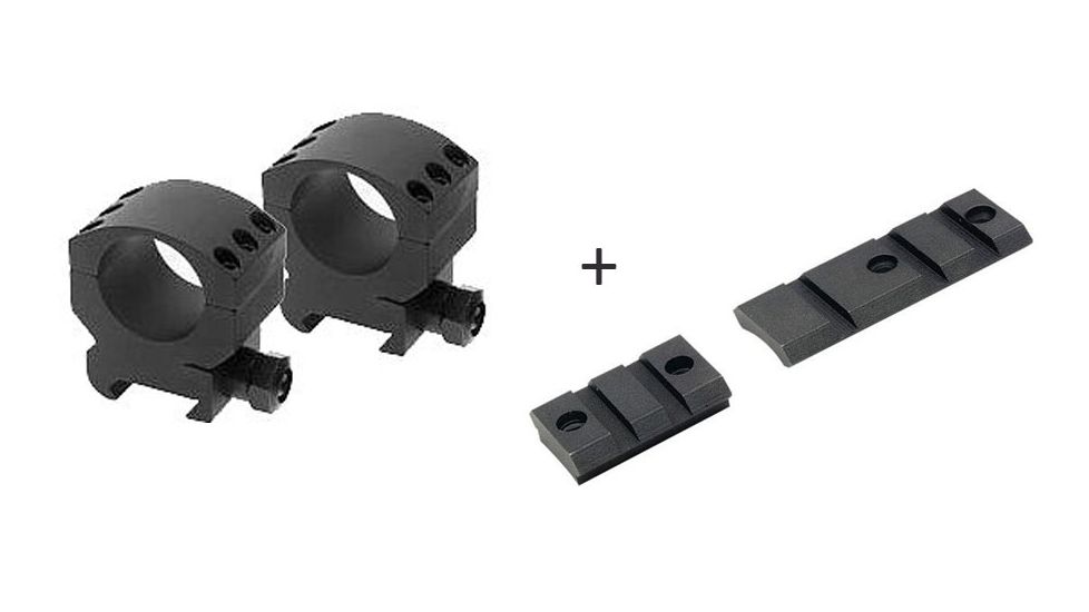 Burris XTR Xtreme Tactical Rings 1 Inch, Medium 1in, w/ Burris XTB Weaver-style Solid Steel Bases Remington 700, 420181-KIT