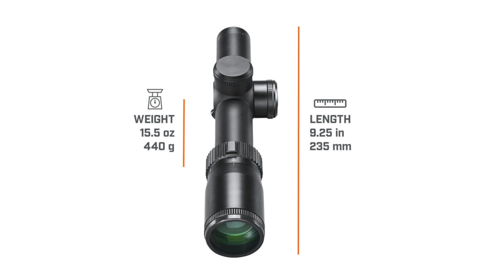Bushnell 1-4x24 Elite 4500 Rifle Scope, 30 mm, Secong Focal Plane, Multi-X, 120 MOA,Box, Black, REL1424BS3