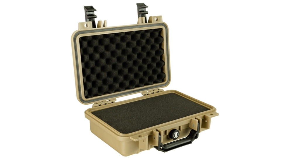 Bushnell 11.6in Waterproof Hard Single Gun Case with Foam, Tan, Compact, BN00010-TAN