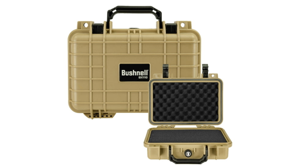 Bushnell 11.6in Waterproof Hard Single Gun Case with Foam, Tan, Compact, BN00010-TAN