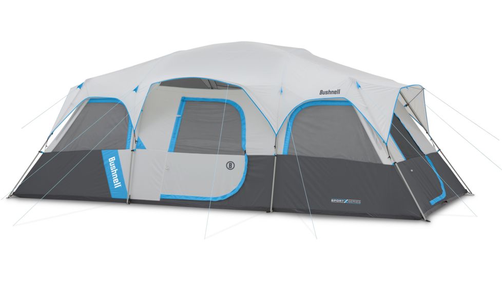 DEMO, Bushnell 12 Person FRP Cabin Tent, Blue/Gray/Dark Gray, 50007