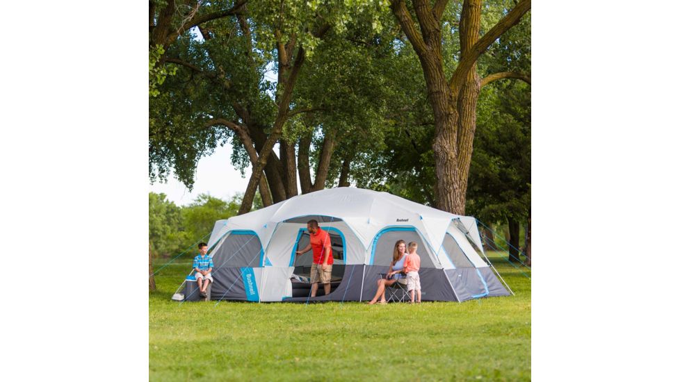 Bushnell 12 Person FRP Cabin Tent, Blue/Gray/Dark Gray, 50007