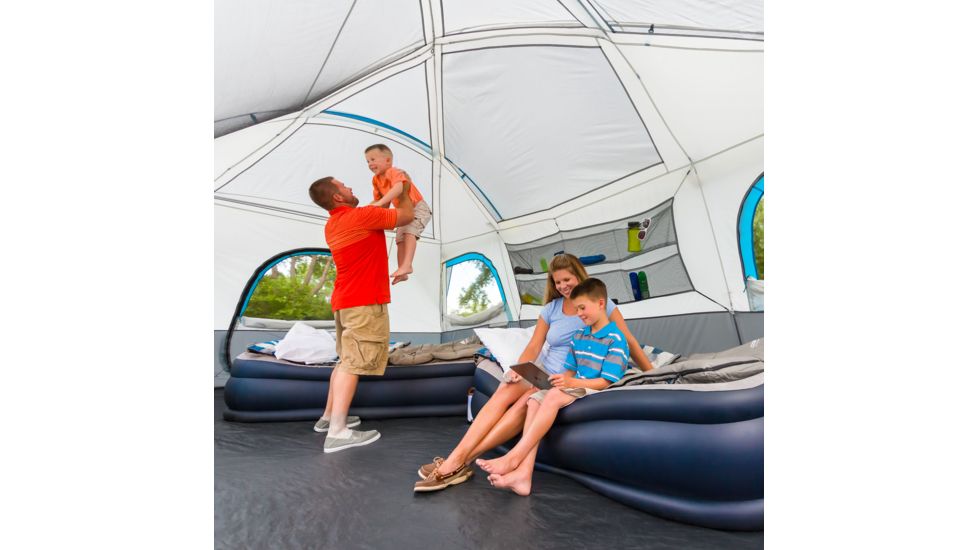 Bushnell 12 Person FRP Cabin Tent, Blue/Gray/Dark Gray, 50007