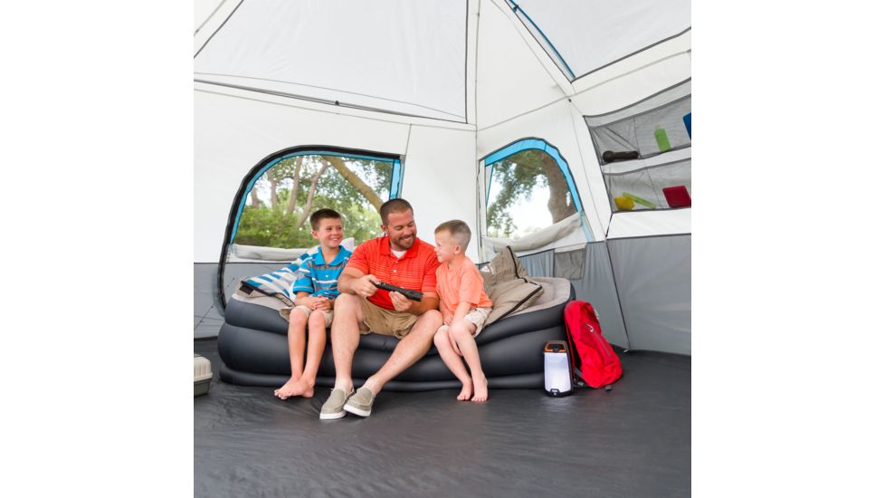 Bushnell 12 Person FRP Cabin Tent, Blue/Gray/Dark Gray, 50007