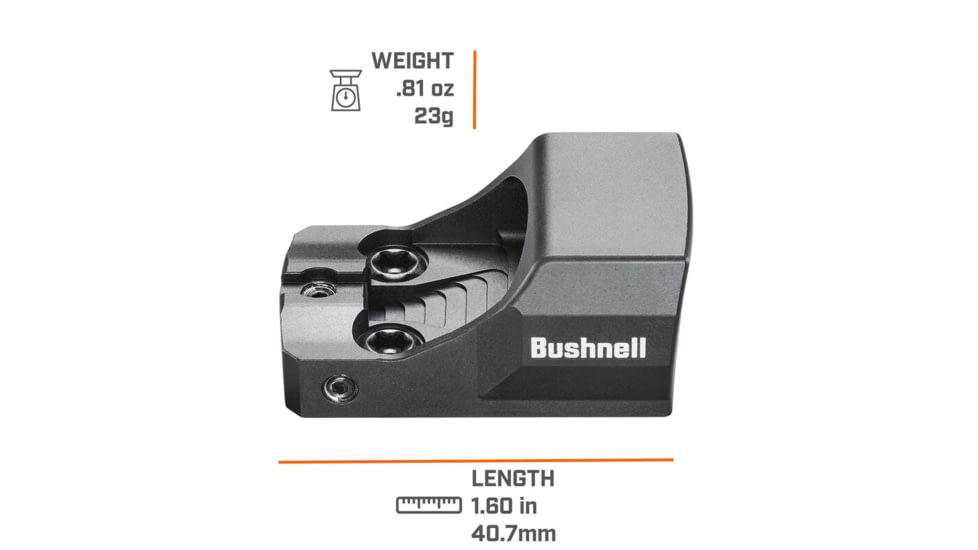 Bushnell 1x21 RXU-200 Ultra-Compact Reflex Sight, 6 MOA Dot, 25 yds, Box, Black, RXU200