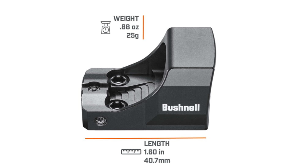 Bushnell 1x21mm RXC-200 Compact Reflex Sight, 6 MOA Dot, 25 yds, Black, RXC200