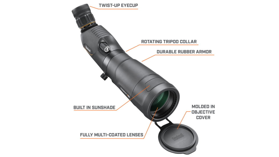 Bushnell 20-60x65 Trophy Xtreme Spotting Scope, 0.67 in, Fully Multi-Coated, Black, 887520B