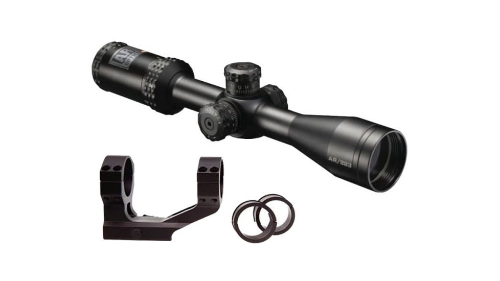 Bushnell AR Optics 3-12x40 Rifle Scope w/ BDC Reticle with Millett 1 Inch to 30 mm Scope Mount