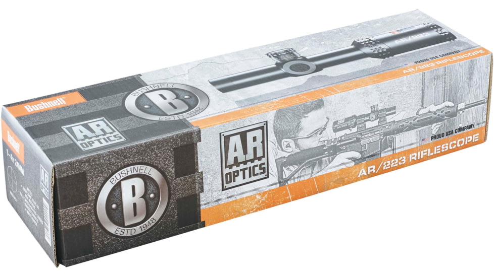 EDEMO Bushnell AR Optics Rifle Scope, 1-4x24mm, 30mm Tube, Second Focal Plane, Drop Zone-223 Reticle, Target Turrets, Matte Black, AR91424, EDEMO1