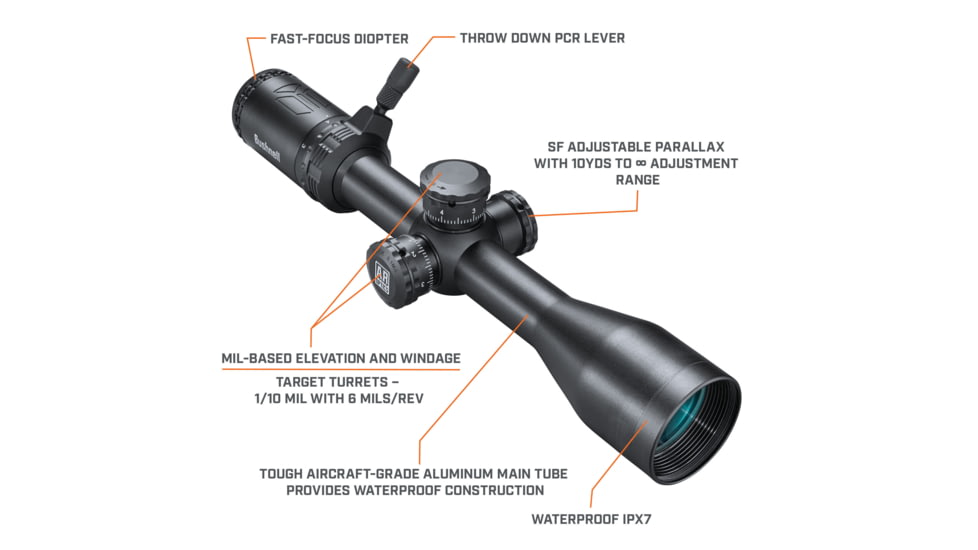 EDEMO Bushnell AR Optics Rifle Scope, 3-9x40mm, 1 in Tube, Second Focal Plane, Drop Zone-223, Black, AR73940, EDEMO1