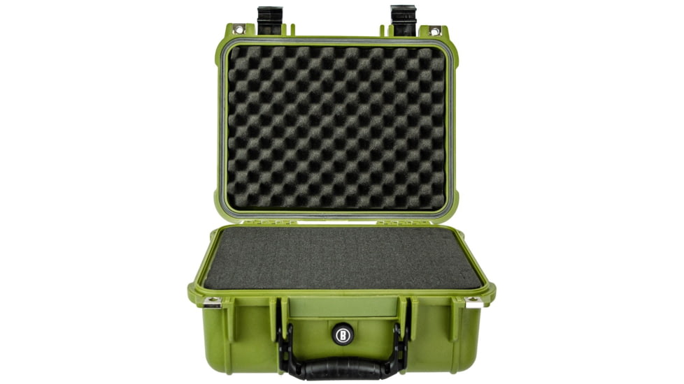 Bushnell Compact 13.37in Waterproof Gear Hard Case w/ Foam, Green, Standard, BN00001-GRN