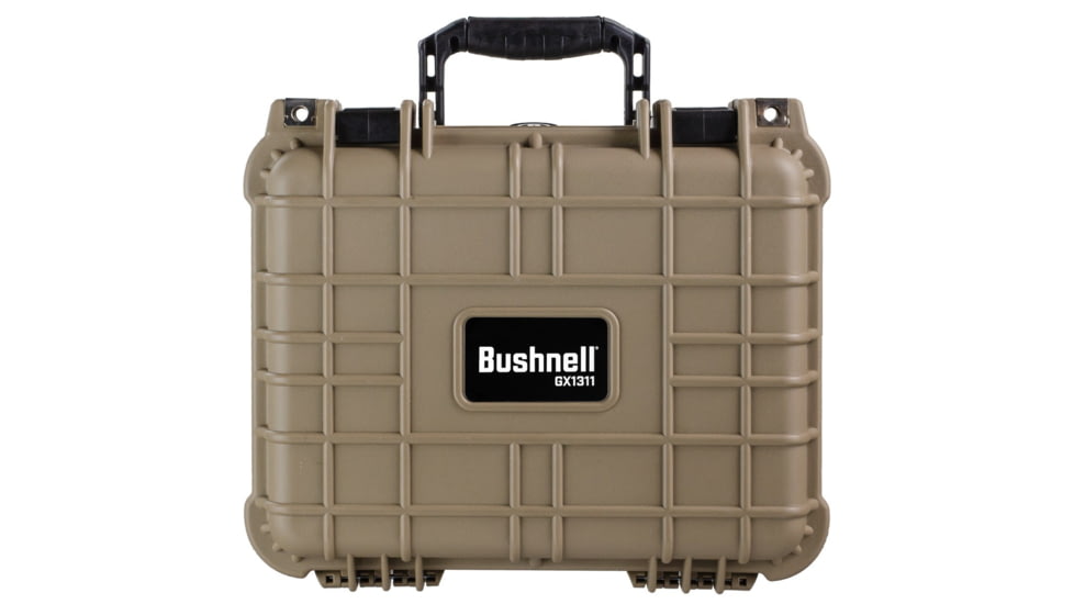 Bushnell Compact 13.37in Waterproof Gear Hard Case w/ Foam, Tan, Standard, BN00001-TAN
