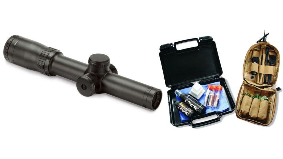 Bushnell Elite 1-6.5x24mm Tactical Rifle Scope, Matte Black, Illuminated BTR-2 SFP Reticle ET1624SJ and M Pro 7 Garrison Cleaning Kit 070-1507