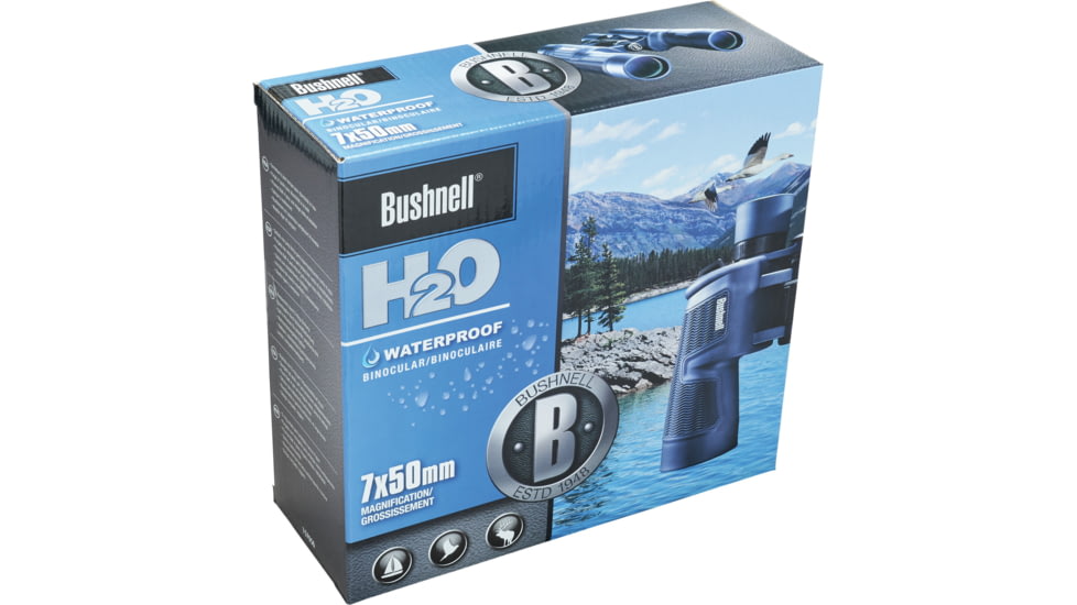 Bushnell H2O 7x50mm Porro WP/FP Binocular, Twist Up Eyecups, Box 6L, Dark Blue, 157050R