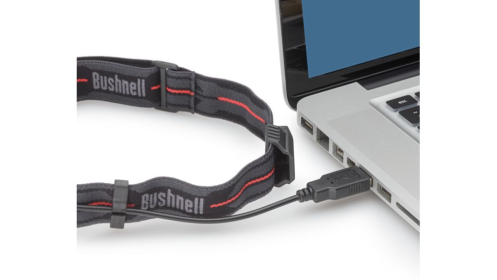 Bushnell PRO Rechargable 400 Lumen MC Headlamp, Gray/Orange, 50010