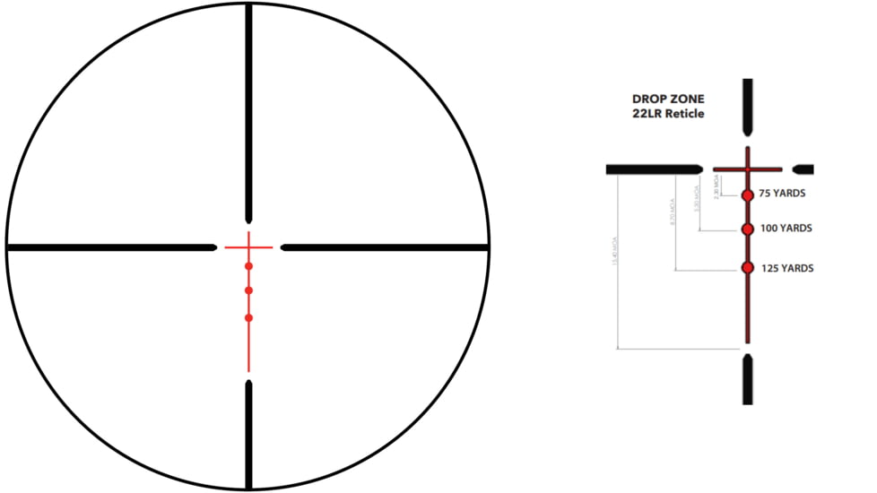 Bushnell R3 Black 3-9x 40mm 1&quot; Tube Drop Zone 22LR Reticle, R3-3940S4