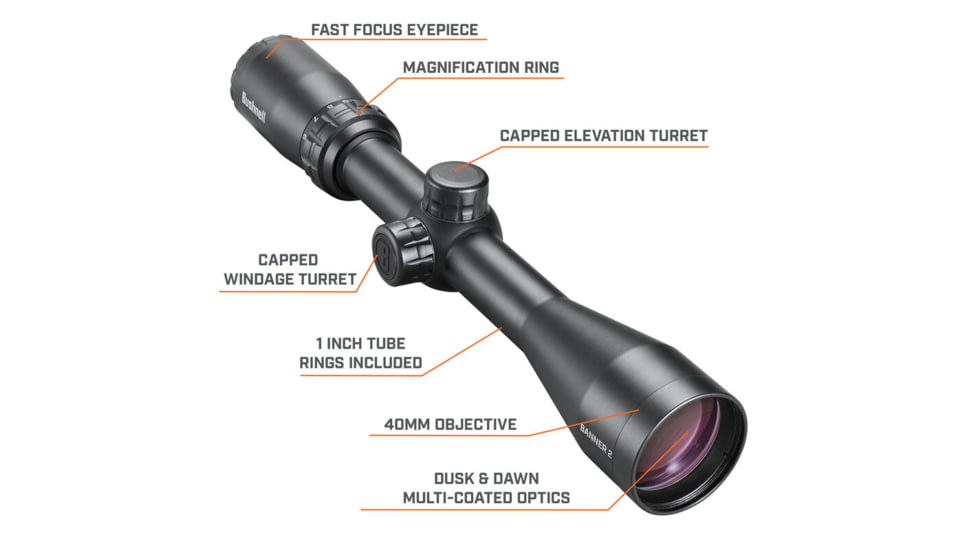 Bushnell Scope Banner 2 3-9x40 Bdc 5 Eer W/rings Blk