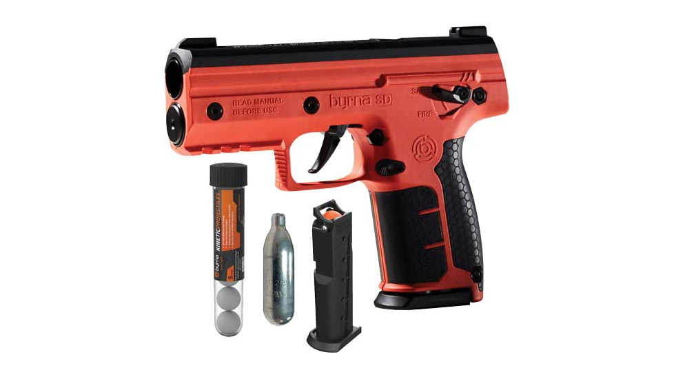 Byrna Technologies Byrna SD Basic Kenetic Kit, 1 Mag/1 CO2/5 Projectiles, Orange, 810042111868