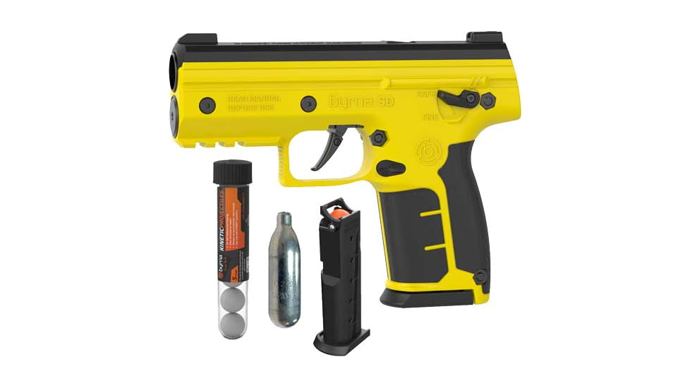 Byrna Technologies Byrna SD Basic Kenetic Kit, 1 Mag/1 CO2/5 Projectiles, Yellow, 810042111899