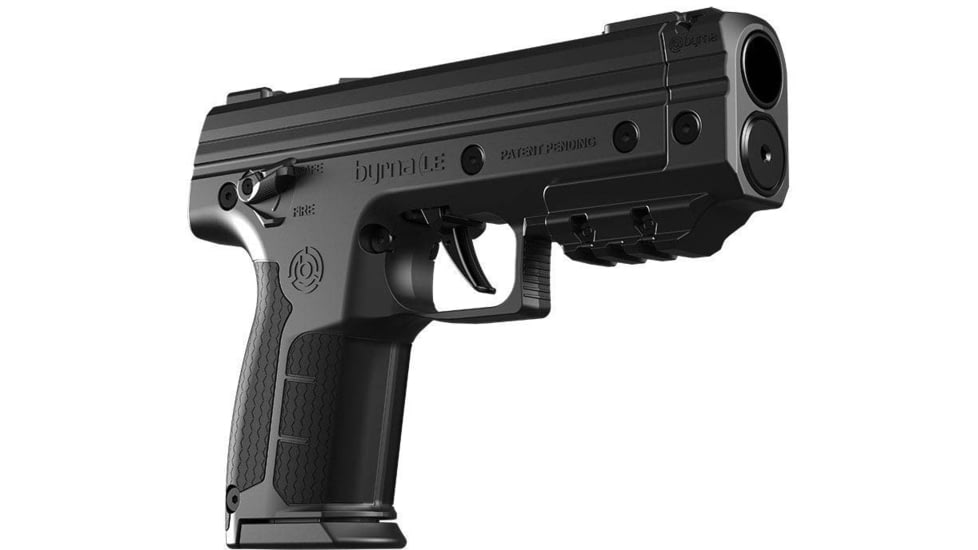 Byrna Technologies Le Pistol Pepper .68 Caliber Kit w/White Dot Sight, 7-Round Capacity, 340 f-p-s, 12g CO2, CA Security Certified, Black, LK68300-1-BLK-PEPPER