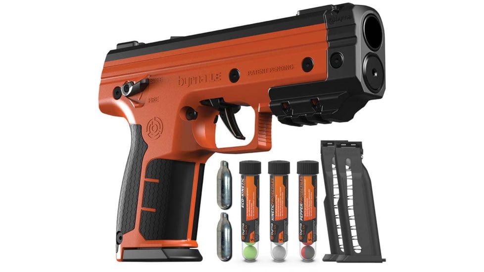 Byrna Technologies LK68300-1-ORN-PEPPER Byrna Le Pepper Kit CO2 .68 7rd Black Ru