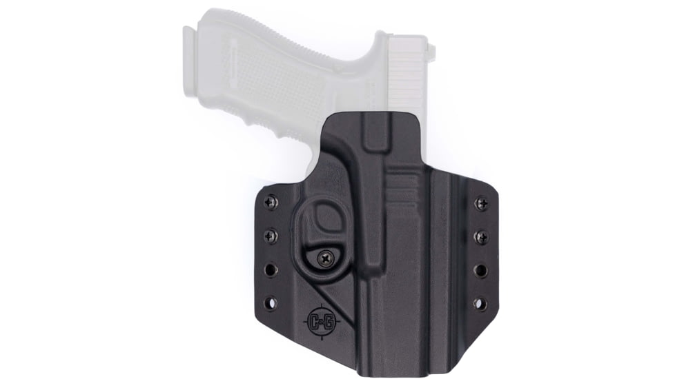 C&amp;G Holsters Covert Kydex OWB Belt Holster w/Omega and Kickramp, Glock 17/22/47, Right Hand, CNC Machined, Black, 0000-100